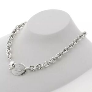 AUTH RETURN TO TIFFANY OVAL CHOKER NECKLACE 925  SOLID GENUINE STERLING COA